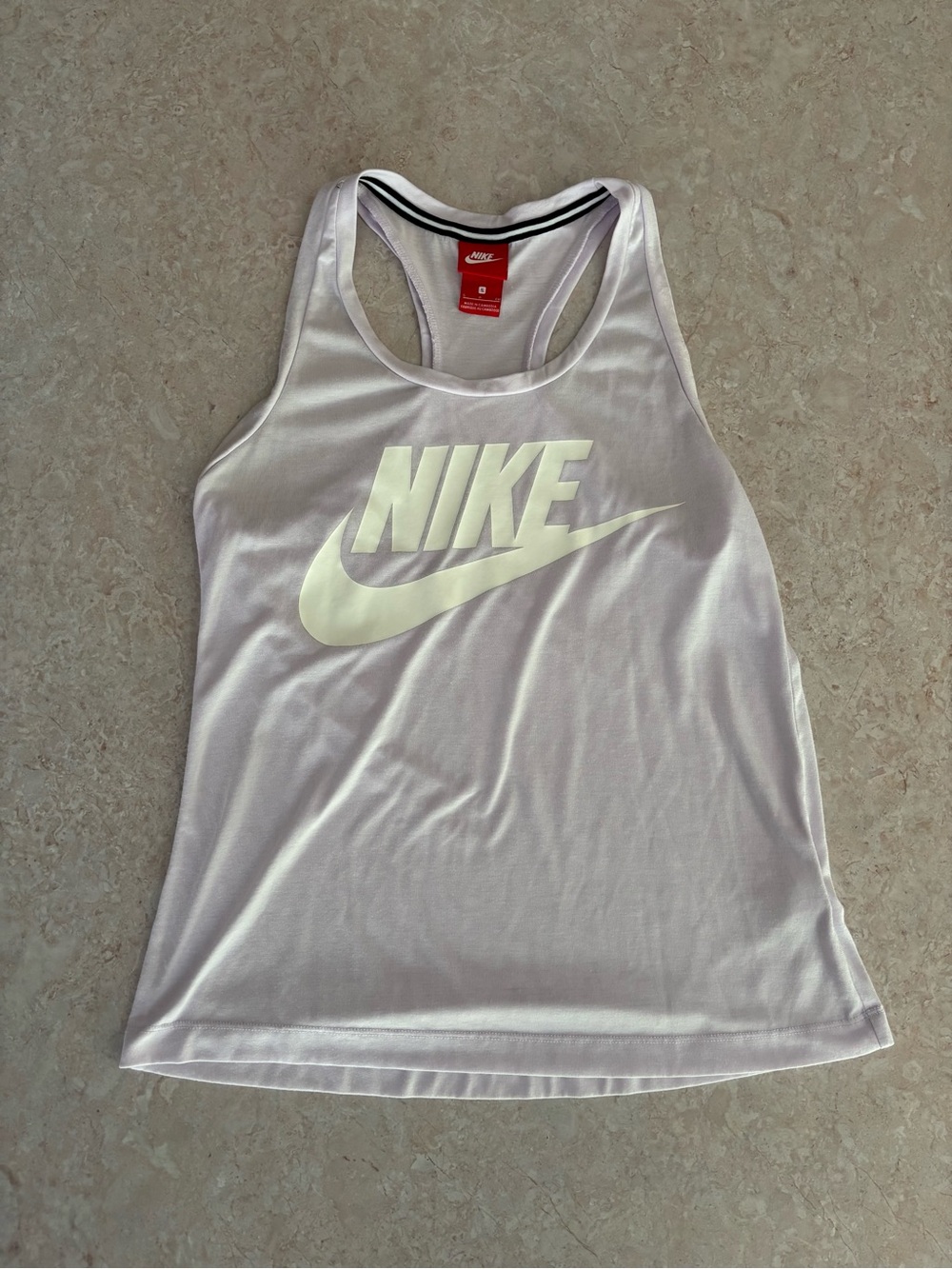 Nike Women’s Light Purple Racerback Tanktop with Large White Logo Size Small